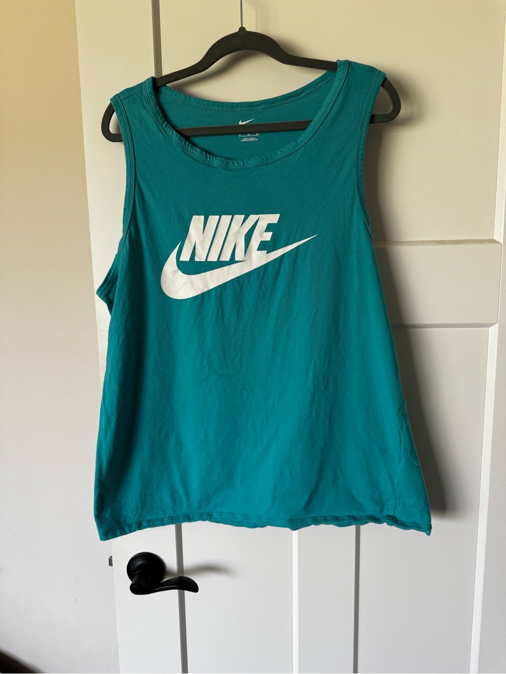 Nike Women's Teal Sleeveless Tank with White Swoosh